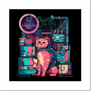 Cybercats Only - Funny Cat Geek Gift Posters and Art